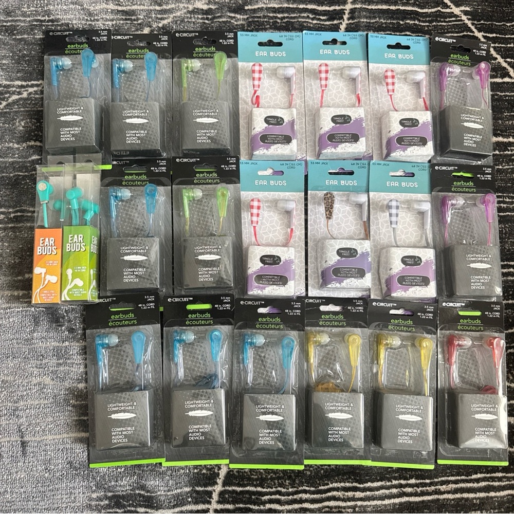 Earbud headphones Bulk - Assorted Colors